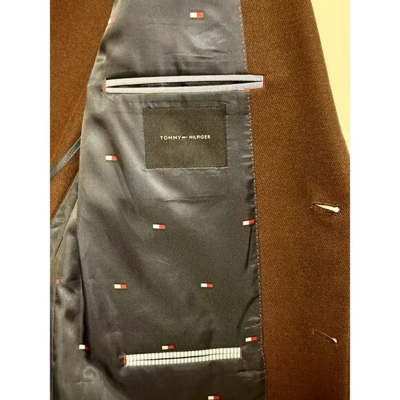 Tommy Hilfiger Men's Brown Modern Suit Jacket Size 48R - Two-Button Jacket Suit - Picture 7 of 15